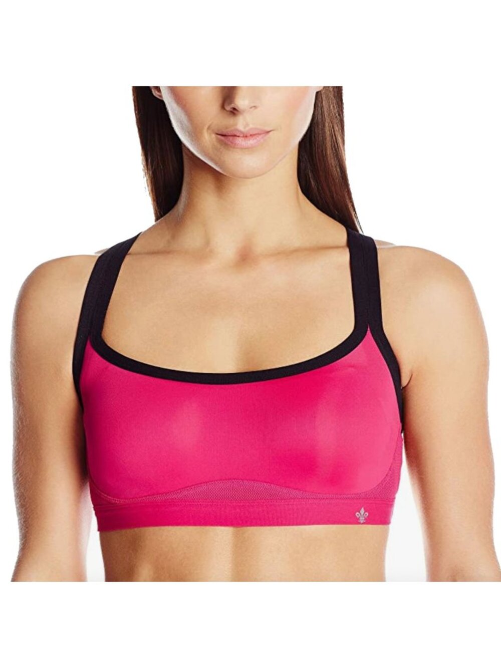 Lily of France Women’s Sports Bra Racer Yoga Running Top Barbie Pink NEW